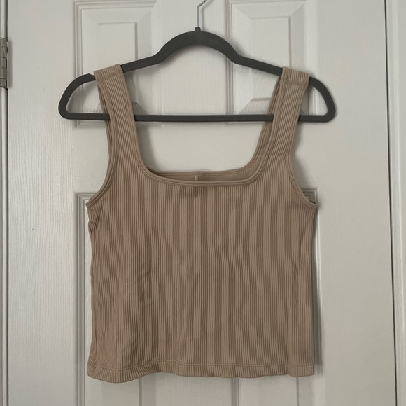 Beige Ribbed Tank Top - Picture 1 of 2